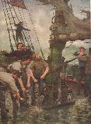 Henry Scott Tuke ALL HANDS TO THE PUMPS oil painting on canvas